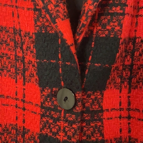 Studio C Vintage jacket blazer business casual black and red plaid size - Picture 6 of 16